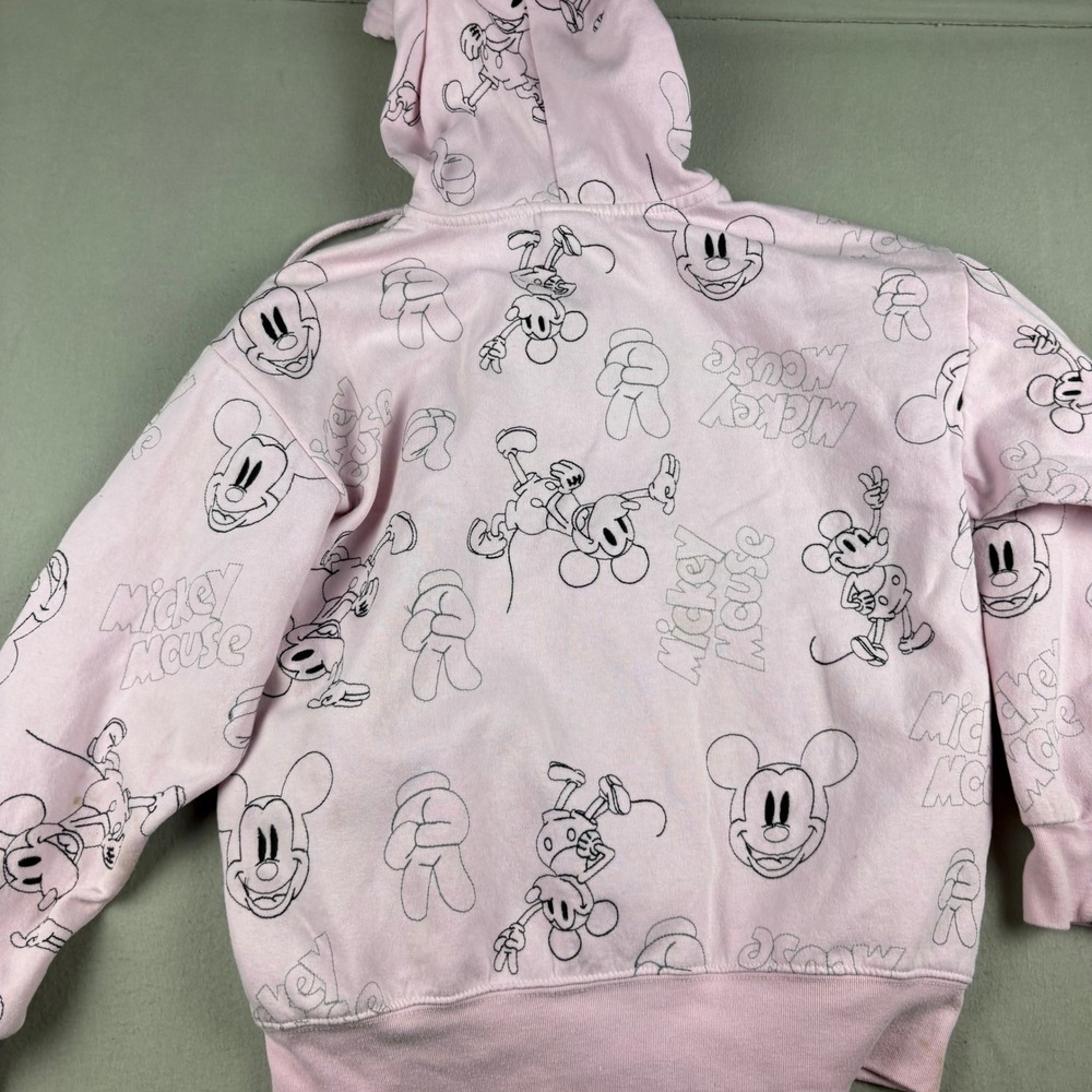 Disney Mickey Mouse Pink All Over Print Zip Up Hoodie Sweatshirt Small MYSJYG6 - Picture 7 of 7